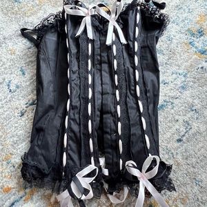 Black and pale pink corset top